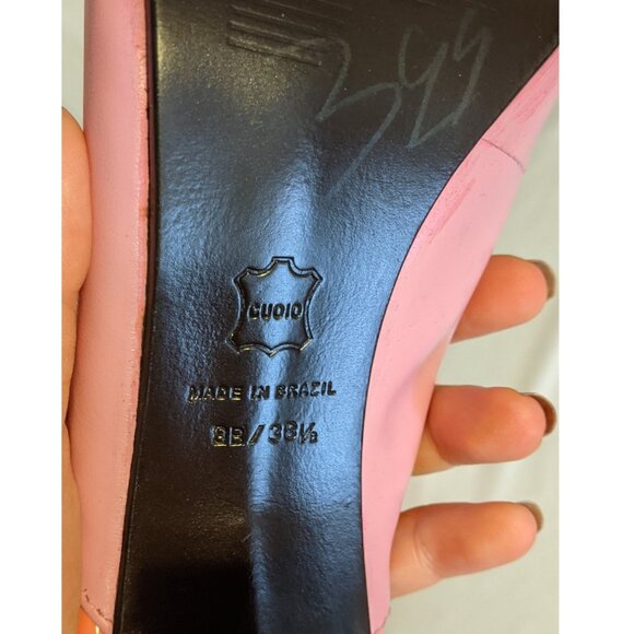 Vintage Y2K BCBG Pink Slingback Heels Square Toe Barbiecore Shoes Chunky Heel 8 - Picture 15 of 16